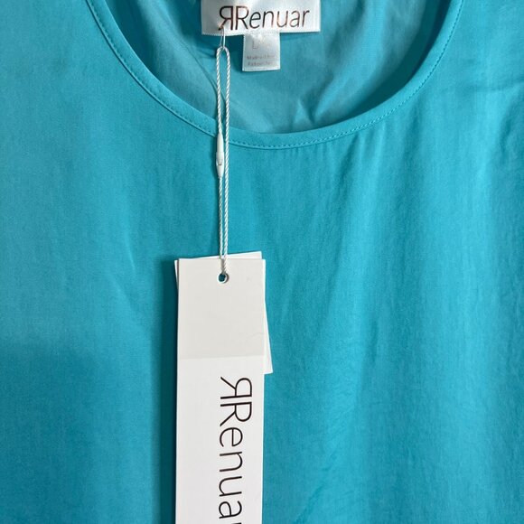 Renuar Womens Aqua Sleeveless Tank Top  L - Picture 3 of 5